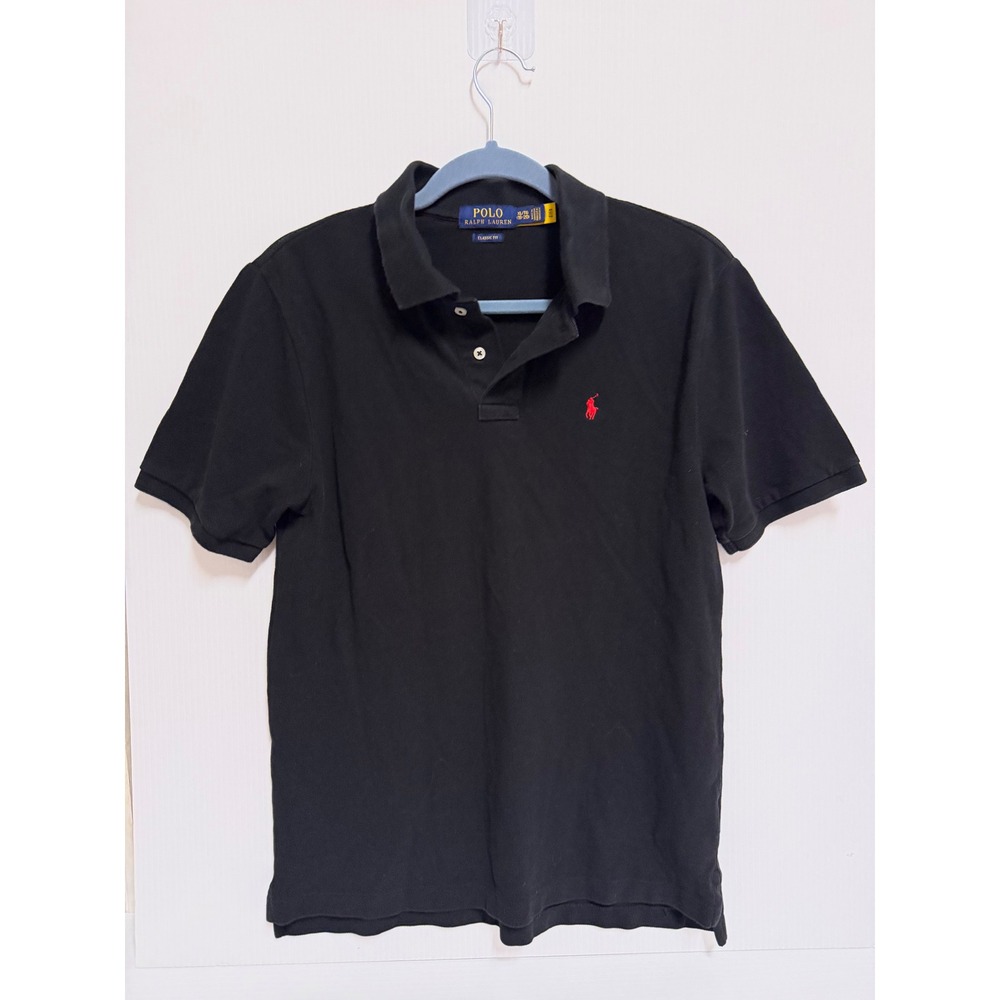 Polo Ralph Lauren Boys Classic Fit Black Polo Shirt Red Pony Logo XL 18-20